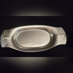 Elegant Silver Decorative Tray With Pineapplea